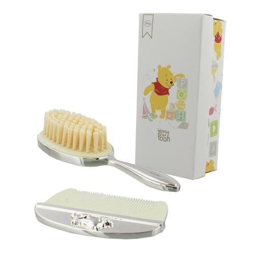 Disneys Geschenkset Babys Kamm und Bürste - Winnie the Pooh - Versilbert