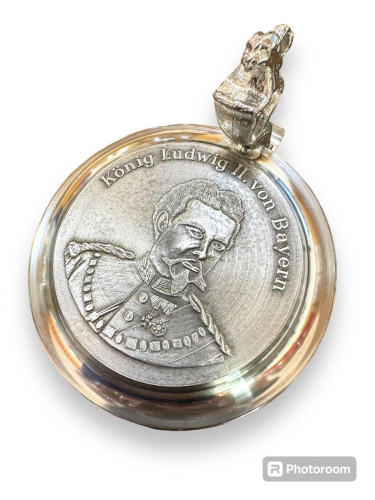 Der bayerische Biergartendeckel, Zinndeckel König Ludwig für Ihr Weißbierglas! TOP