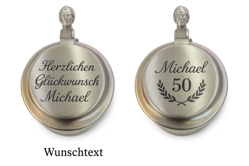 Preview: Biergartendeckel, Zinndeckel für Ihr Weißbierglas - Neutral - Gravurfähig