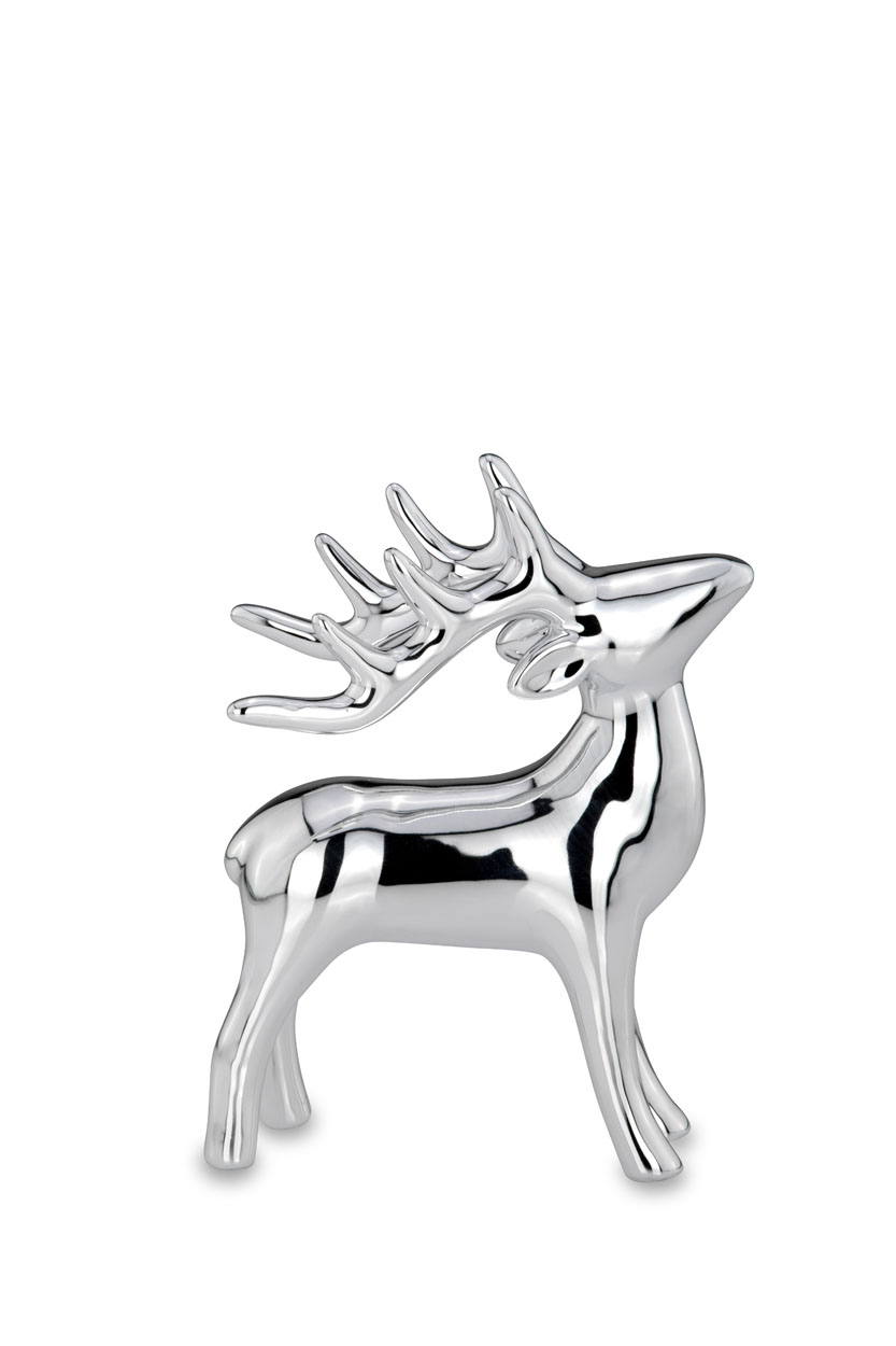 Deko Hirsch Silber 2er Set - Harz Rentier Figuren Für Weihnachtsdekoration