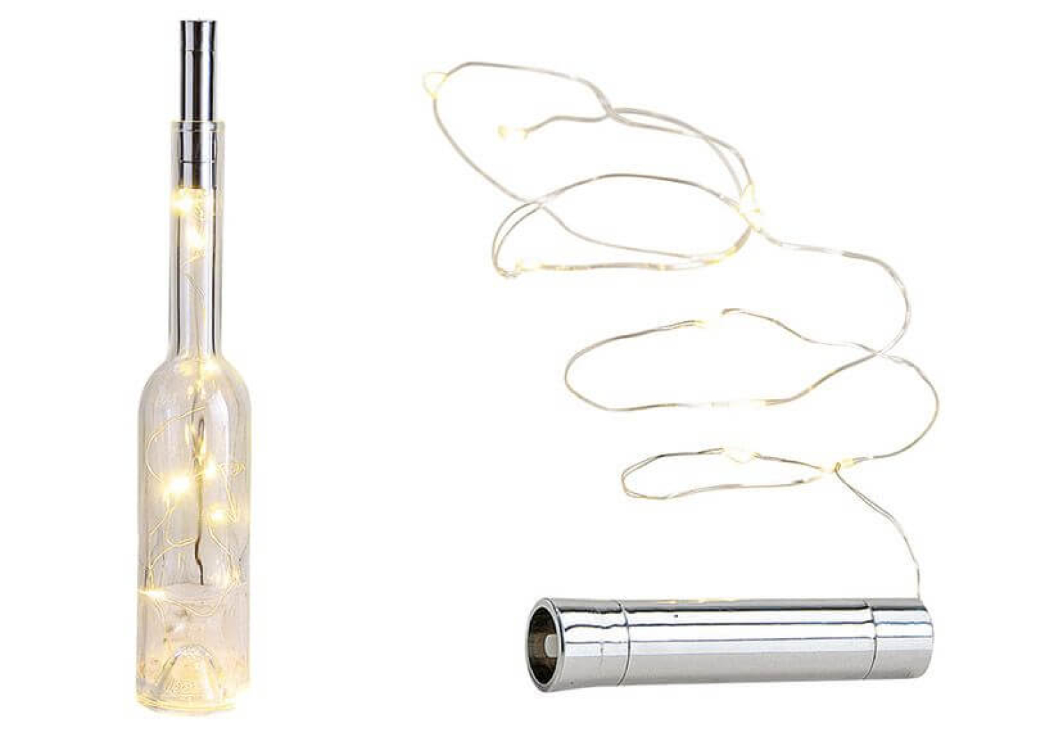 LED Lichterkette für Flaschen - Kunststoff - LED Beleuchtug für Wein-/Sektflaschen