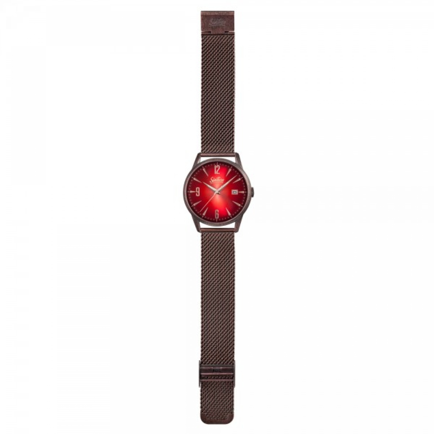 Sixties Rainbow - Braun Rot - Armbanduhr Unisex - Quarzuhr mit Gravur