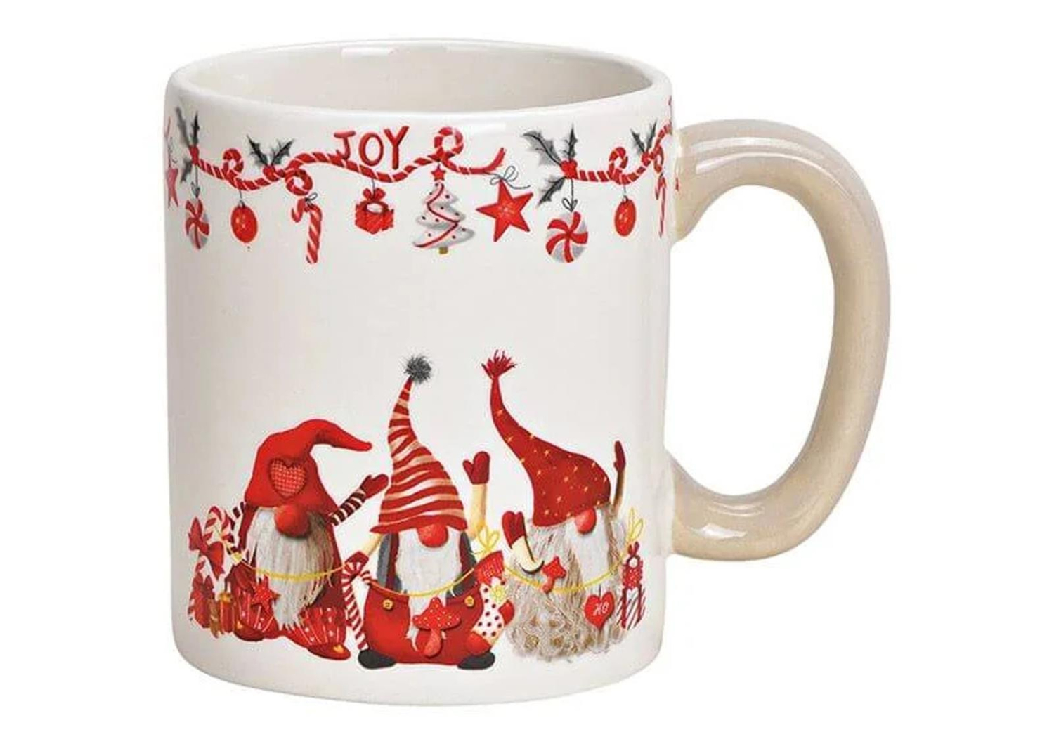 XL Keramikbecher mit Weihnachtswichtel Dekor, auch im 2 er Set erhältlich