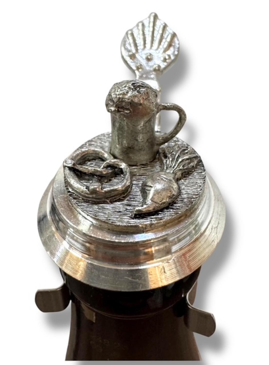 Bierflaschenverschluß bayerische Brotzeit, Zinndeckel Brotzeit - Bierflaschendeckel