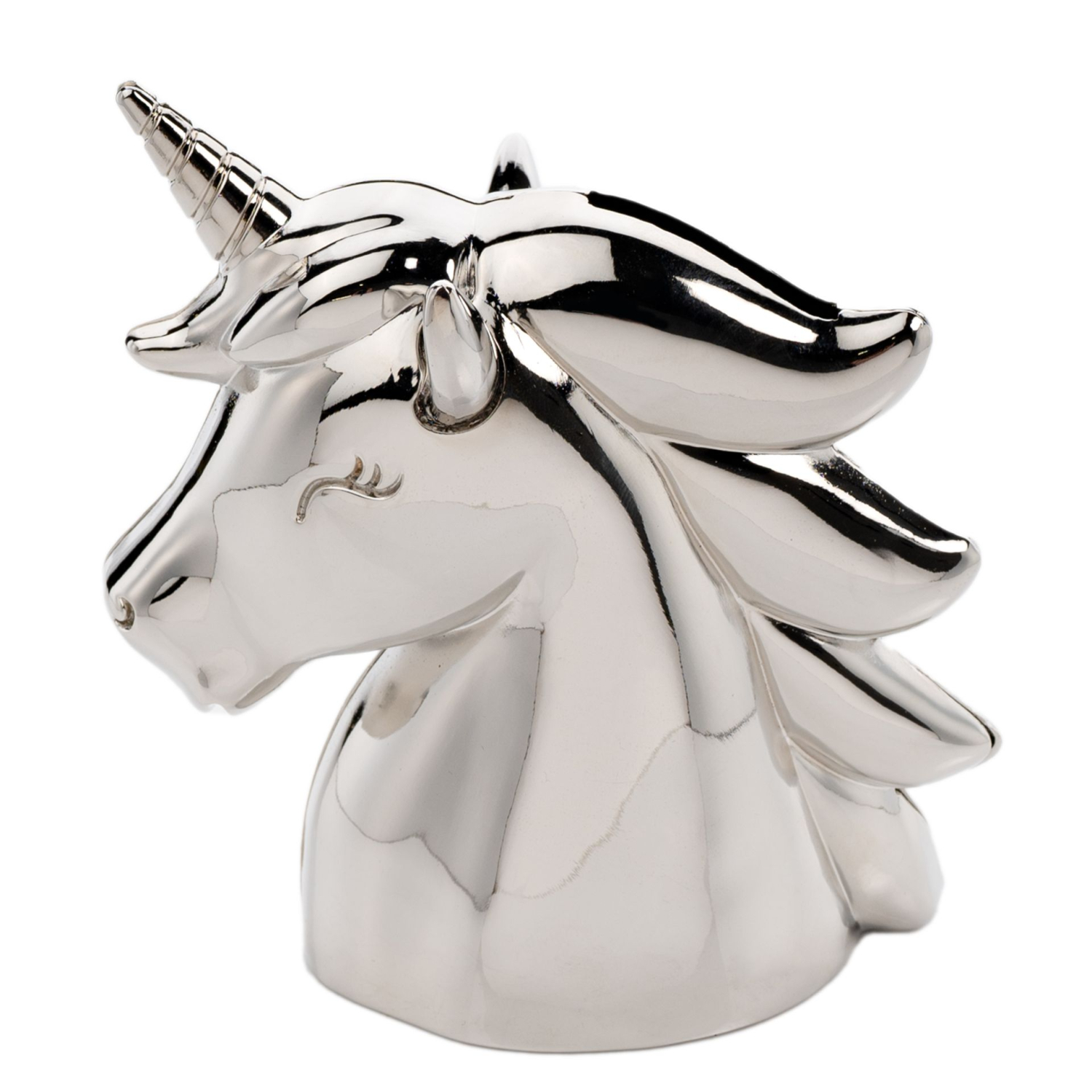 Spardose Einhornkopf Versilbert