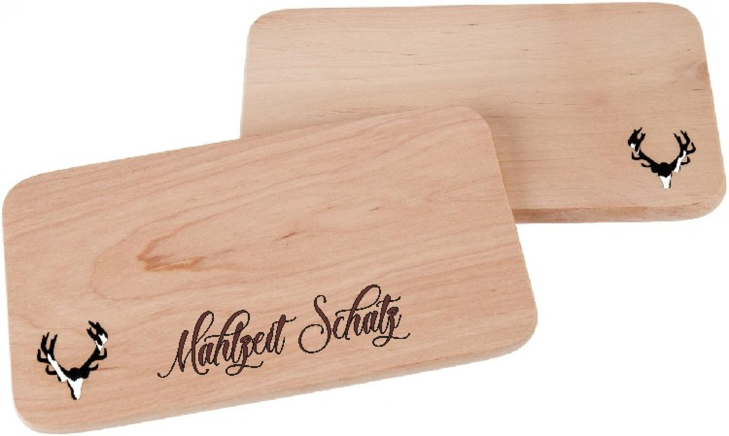 Eckiges Schneidbrett mit Geweih  22x12x1,2 cm