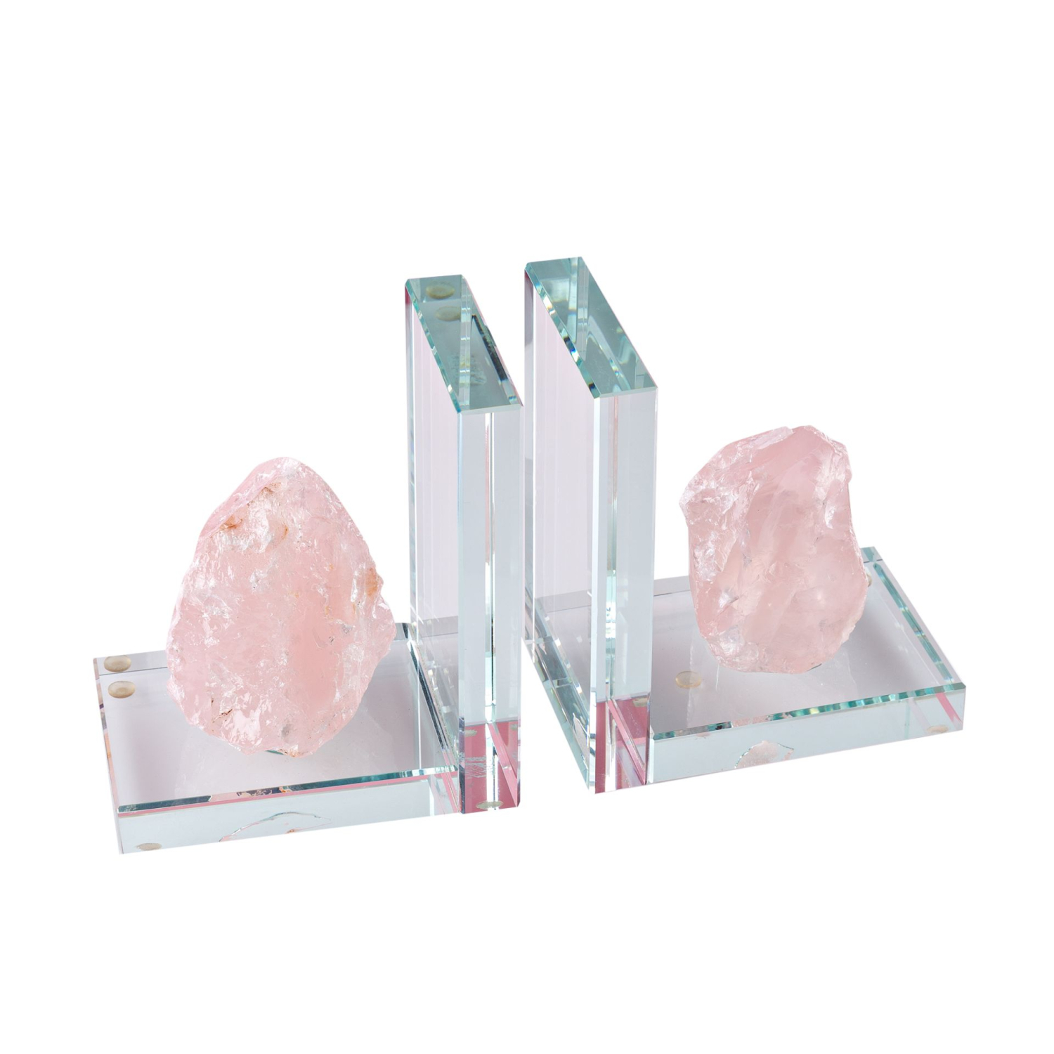 Die edlen Buchstützen Rosenquarz, Stein Buchstützen, Edle Dekoration