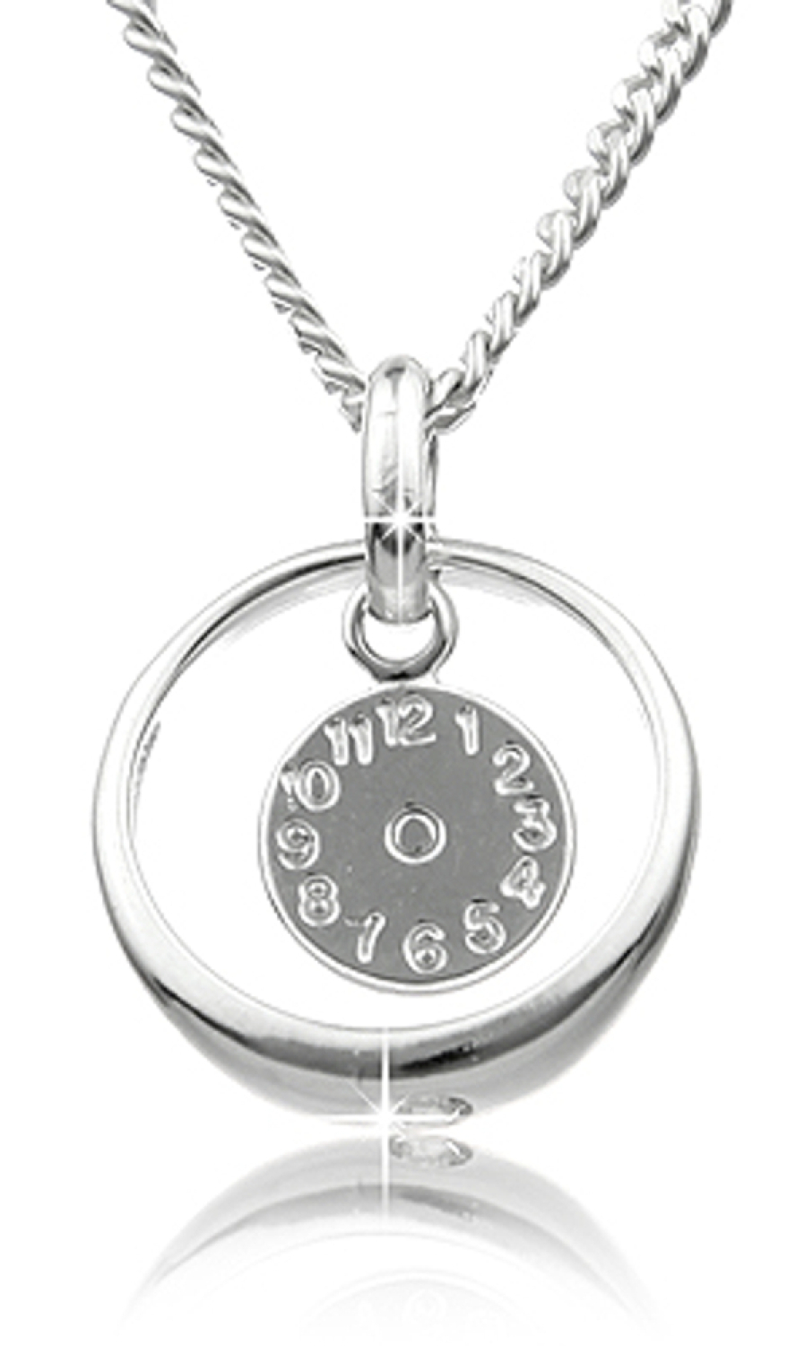 Der geniale Taufschmuck - Taufring mit Geburtsuhr und Kette -  Echt Silber