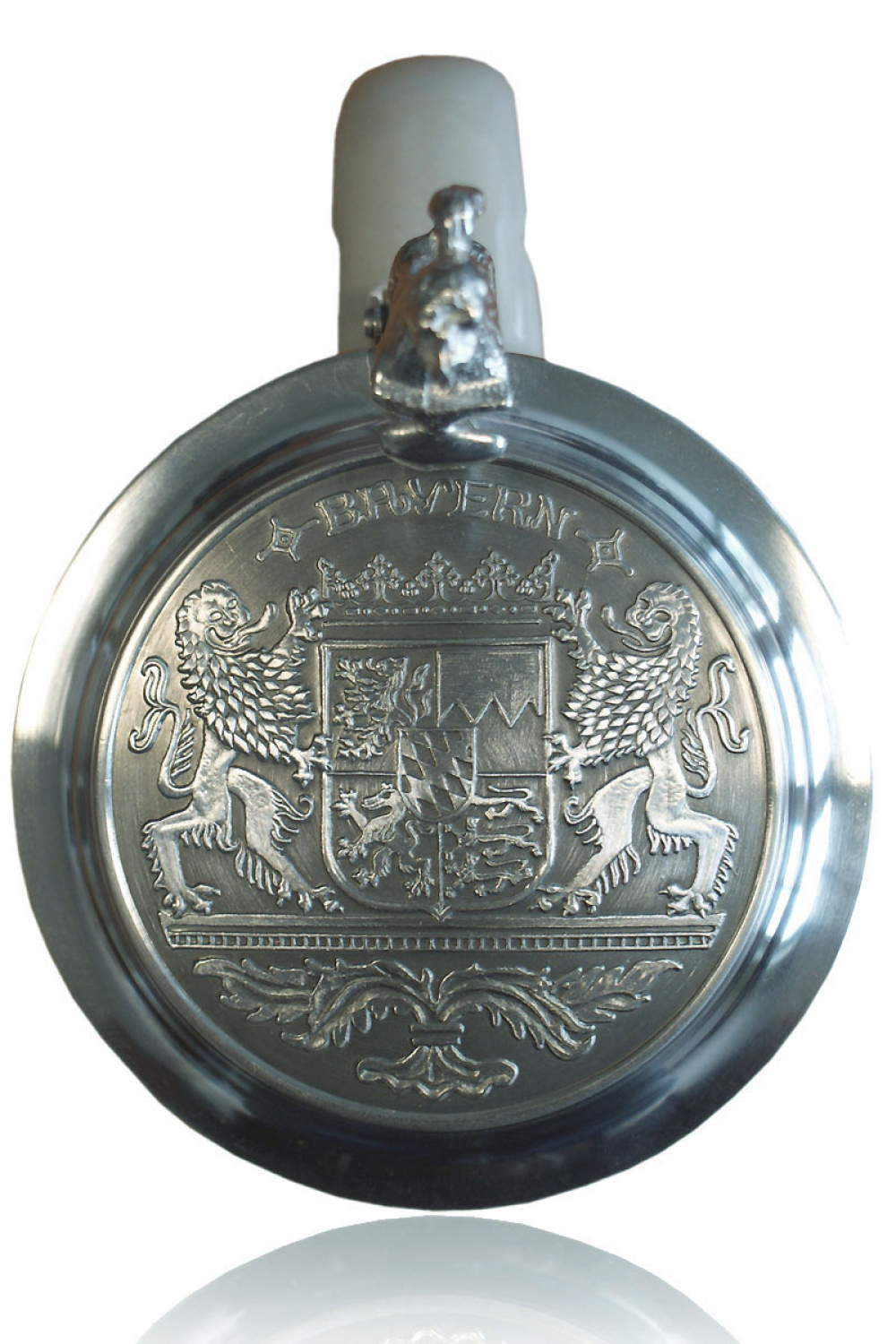 Der bayerische Biergartendeckel, Zinndeckel  Modell Bayern für Ihr Weißbierglas! TOP