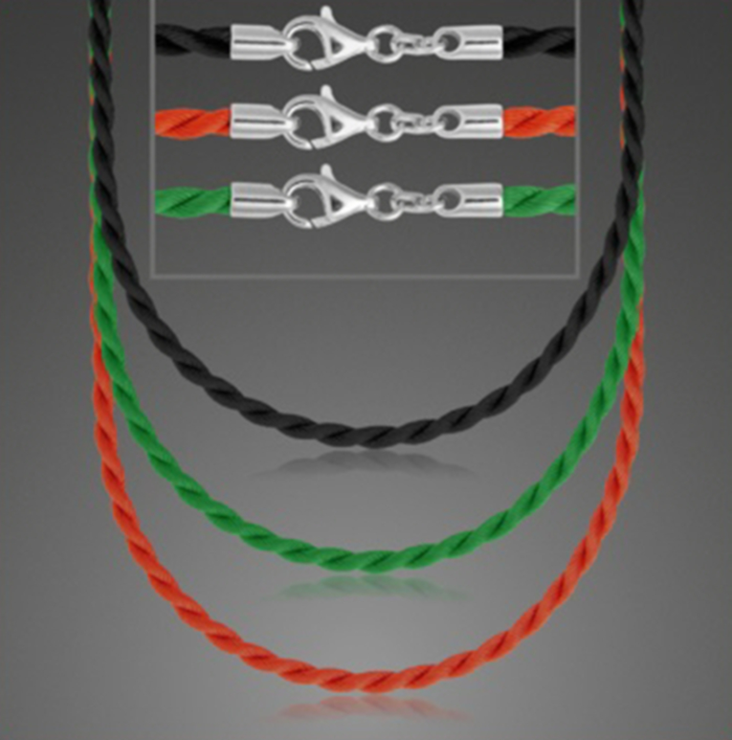 Trachtenkette - Collier farbig zum Dirndl - Trachtenschmuck mit Silberverschluß