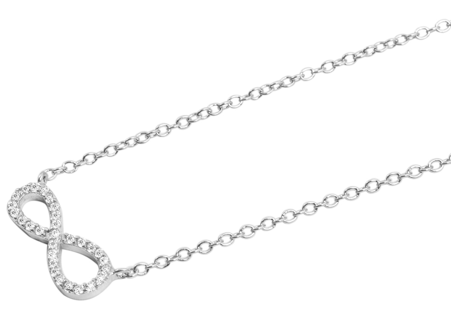 Silberkette Infinity, Damenhalskette Echt Silber 925