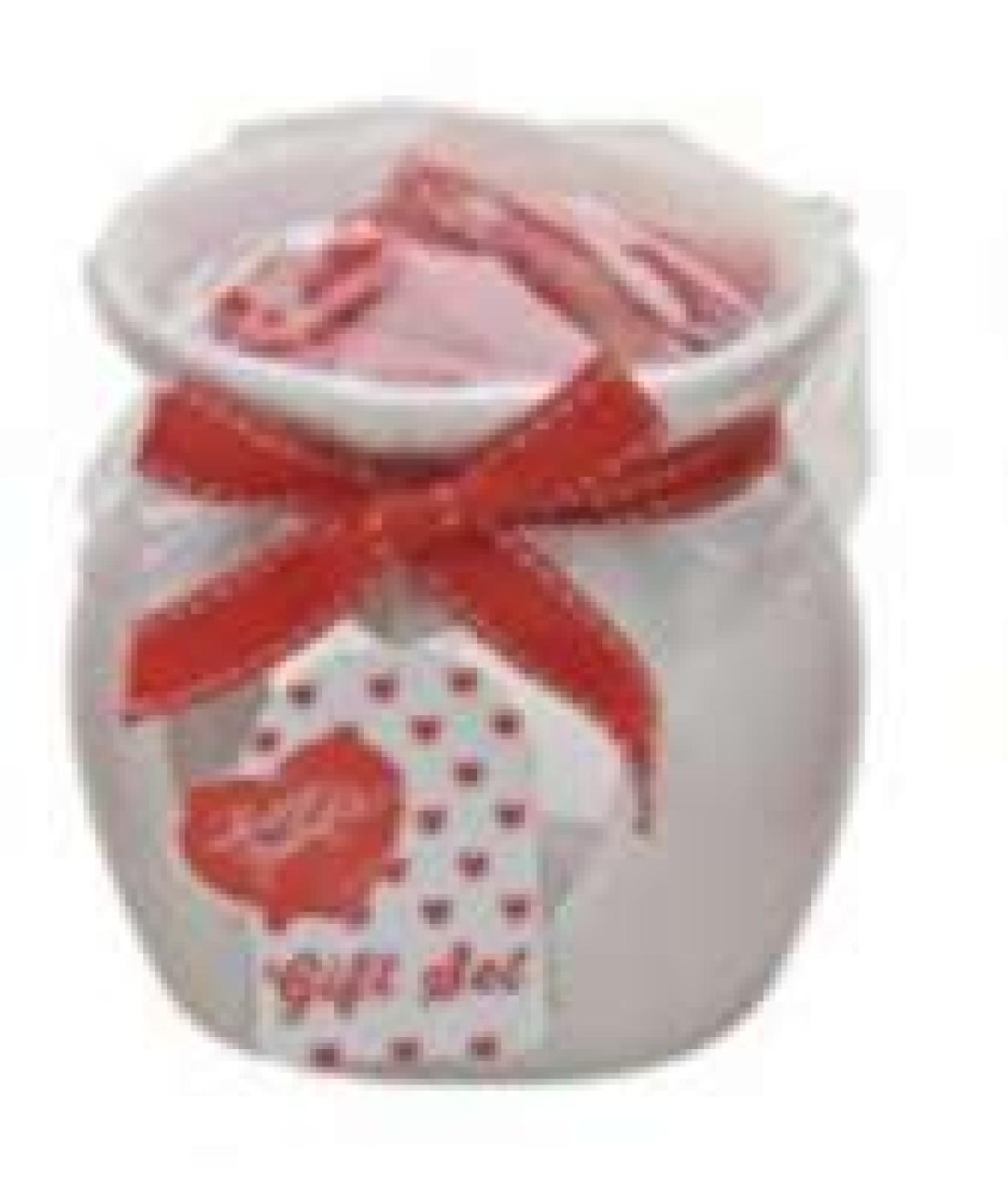 Niedliche Duftlampe "Von Herzen" incl. 3  Duftherzen in Rot oder Weiß - Duftstövchen, Aromalampe