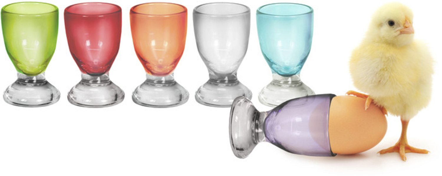 Die massiven Edzard Eierbecher aus farbigem Kristallglas 6-er Set farbig - Modell Eve