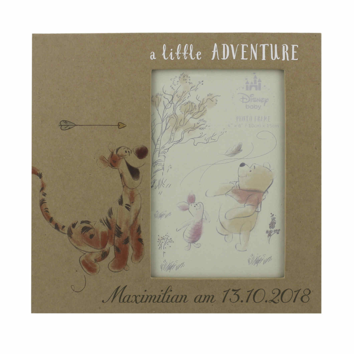 Disney Fotorahmen Tiger von Winnie Pooh MDF Holz mit Wunschgravur