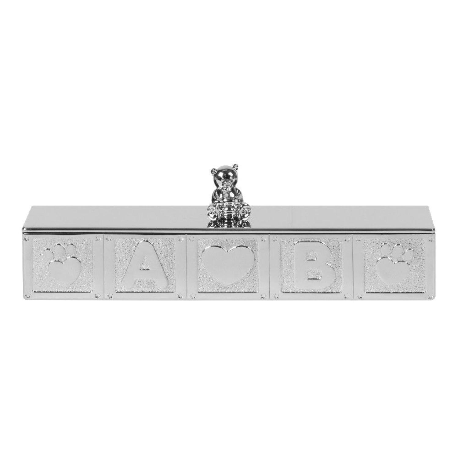 Die silberne Dose für die Geburtsurkunde - Taufgeschenk Geburtsurkundenhalter - Versilbert