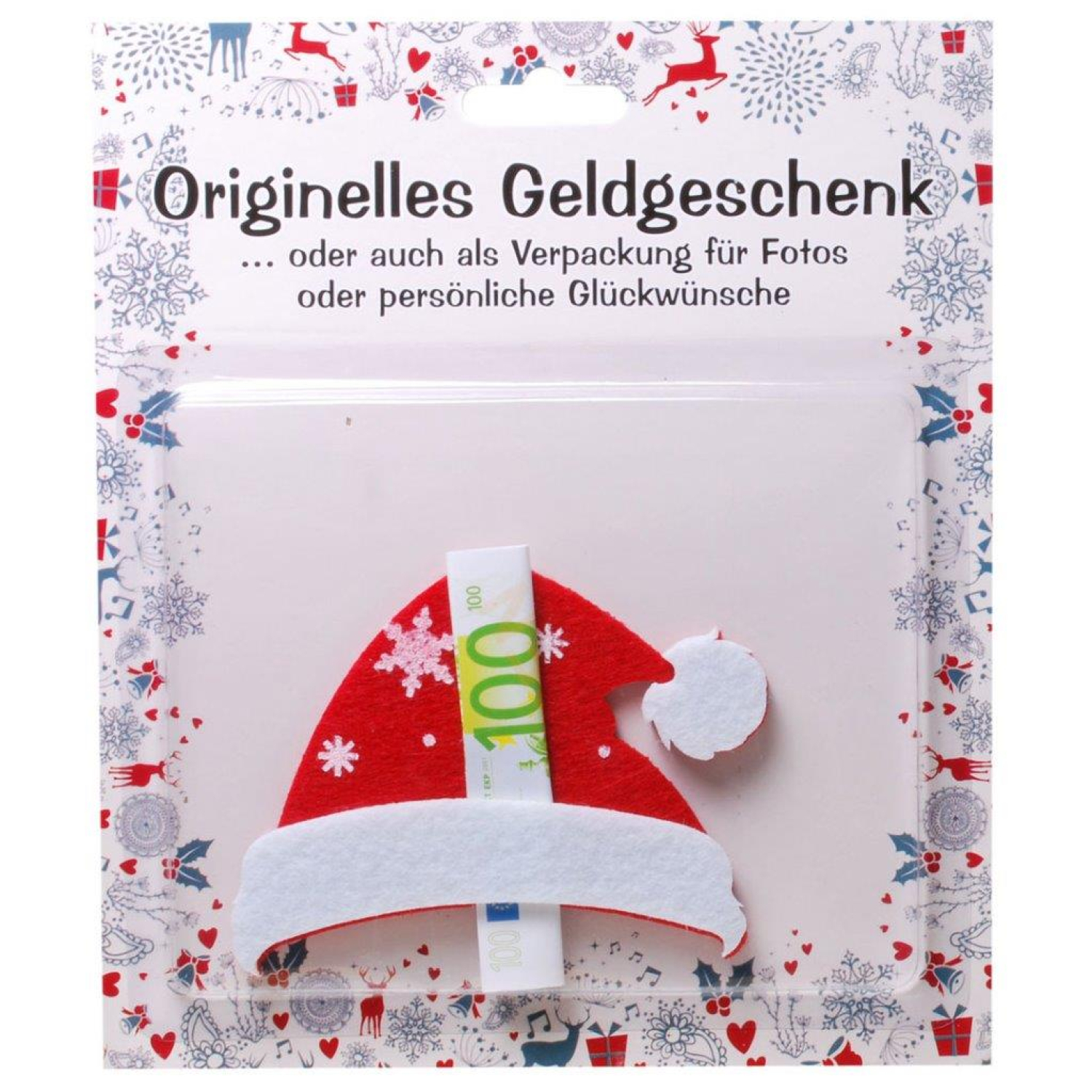 Die orginelle Weihnachtsmütze aus Filz als Geldgeschenk