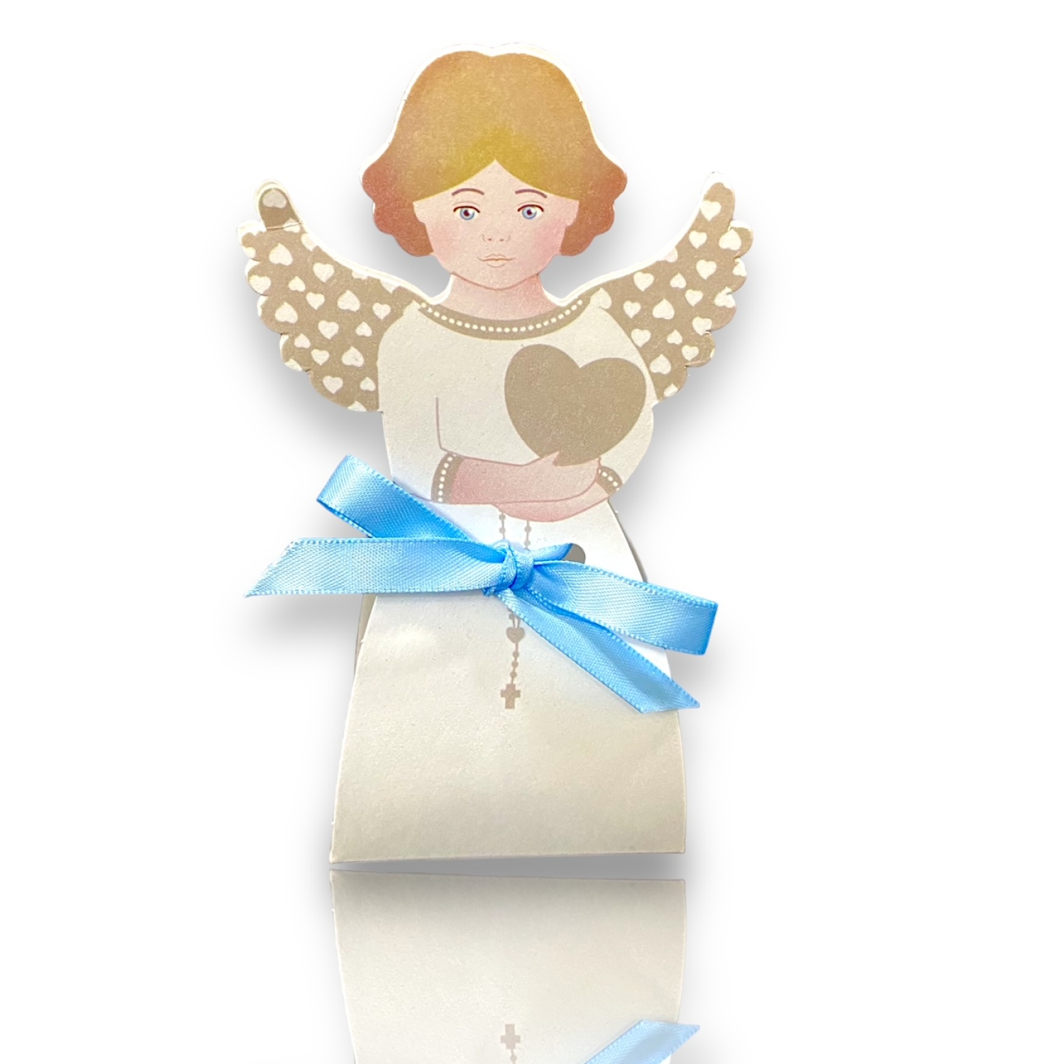 Rosenkranz mit Glasschliffperlen Aquamarin schimmernd Blau in schöner Geschenkverpackung + Karte