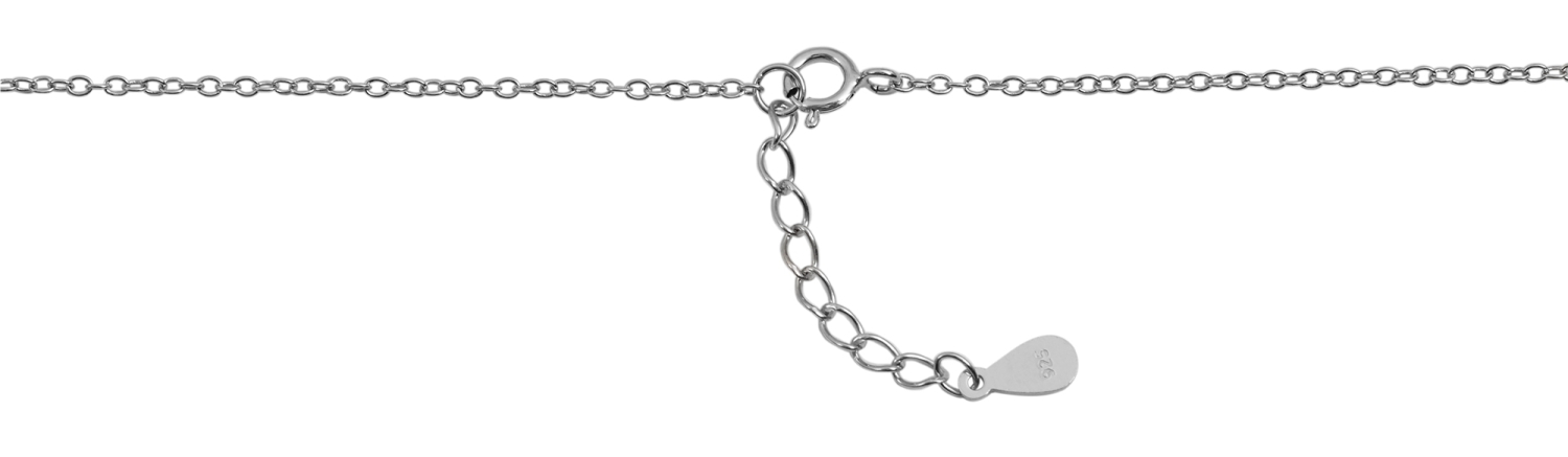 Damenhalskette Tied Together - Silberkette mit Doppelanhänger, Echt Silber 925 rhodiniert