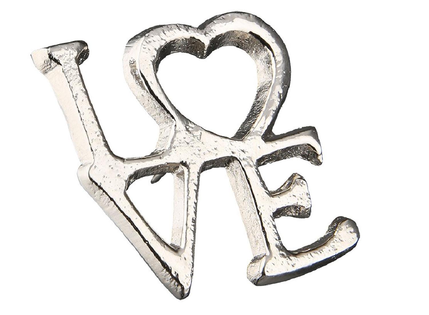 Kerzendeko Love mit Herz, Kerzenstecker im Set, Kerzenpin ca. 4 cm