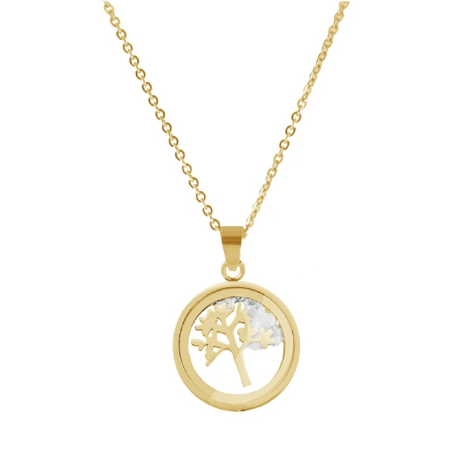Lovebird Collier Baum Vergoldet - Edelstahl Schmuckset