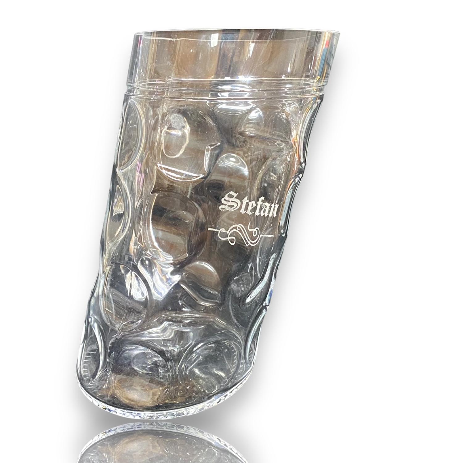 Bayerischer Masskrug beschwipst - Maß aus Kristallglas - Neutral mit Gravurfeld