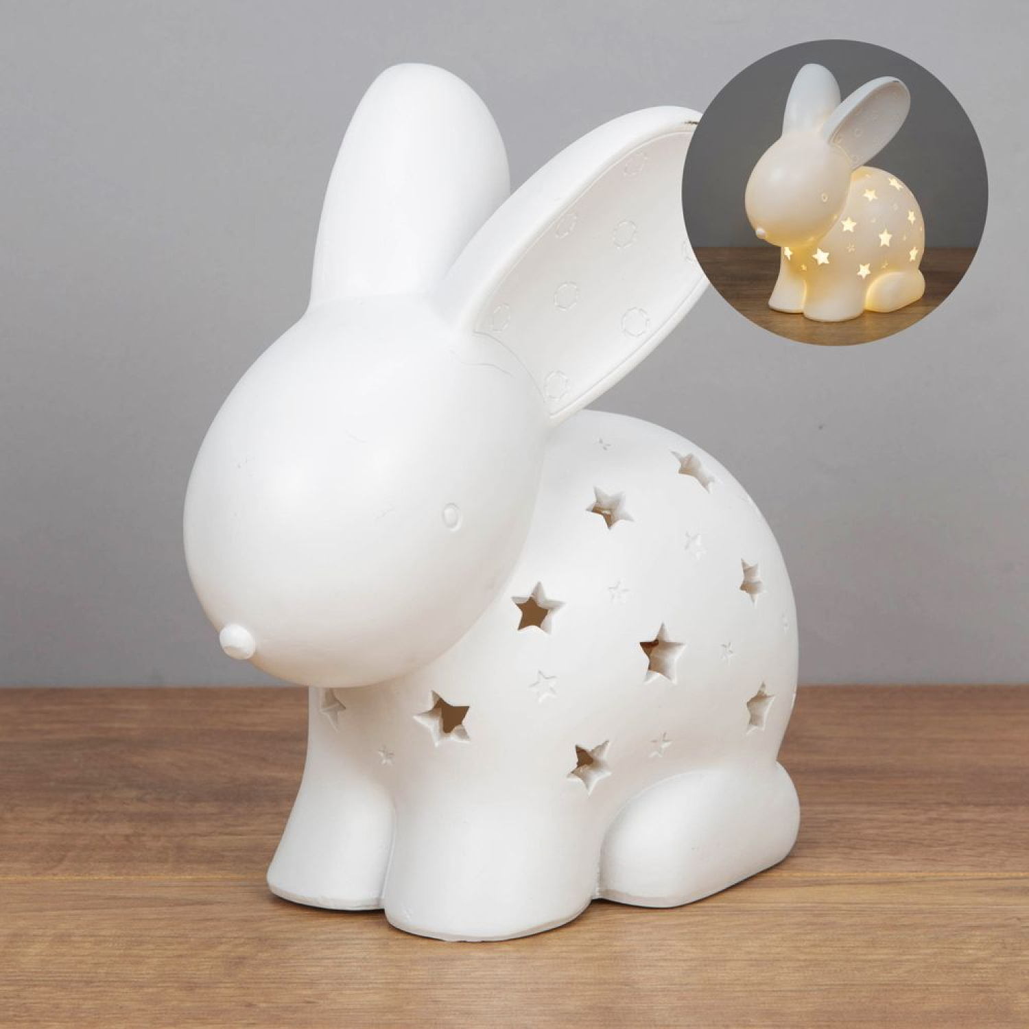 Nachtlicht LED Häschen, Schlummerlicht Hase,  Nachttischlampe fürs Kinderzimmer