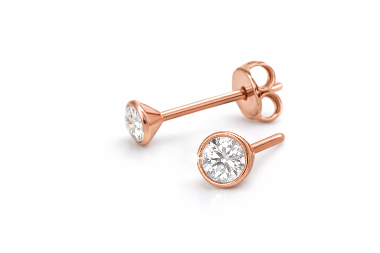 Ohrstecker rosé Echt Silber, rosé vergoldet