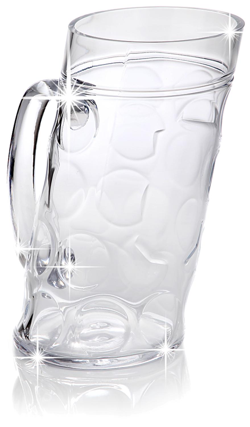Bayerischer Masskrug beschwipst - Maß aus Kristallglas - Neutral mit Gravurfeld