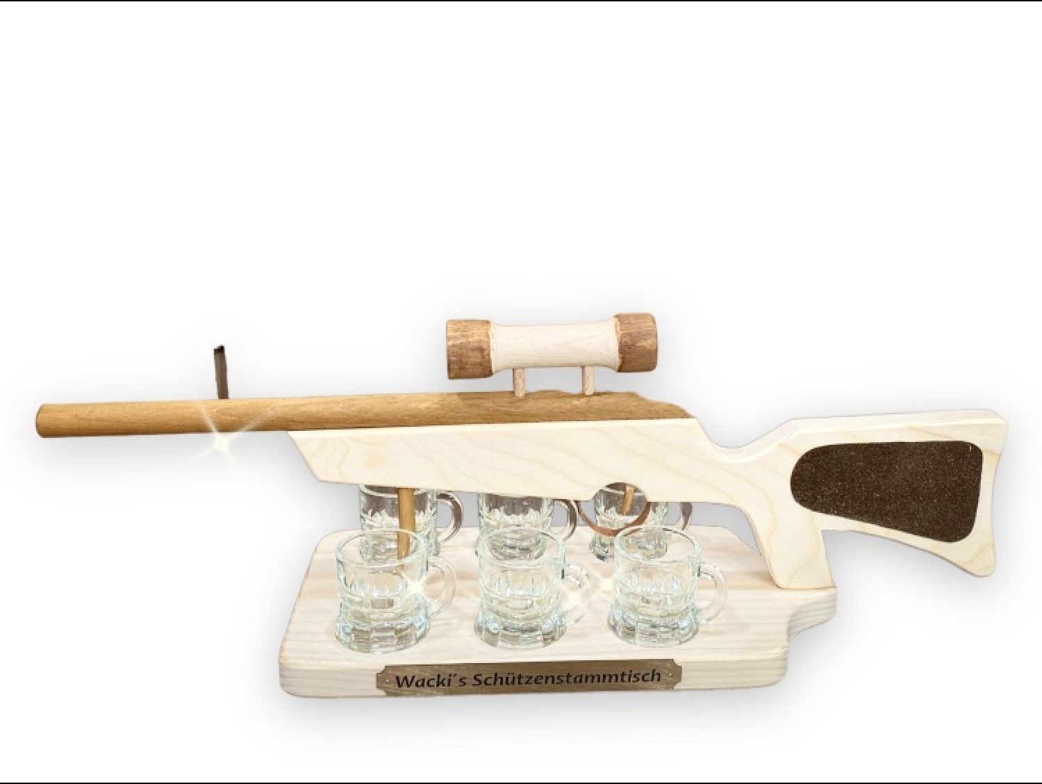 Schnapsgewehr - Flinten Schnapsbrett mit 6 Gläser