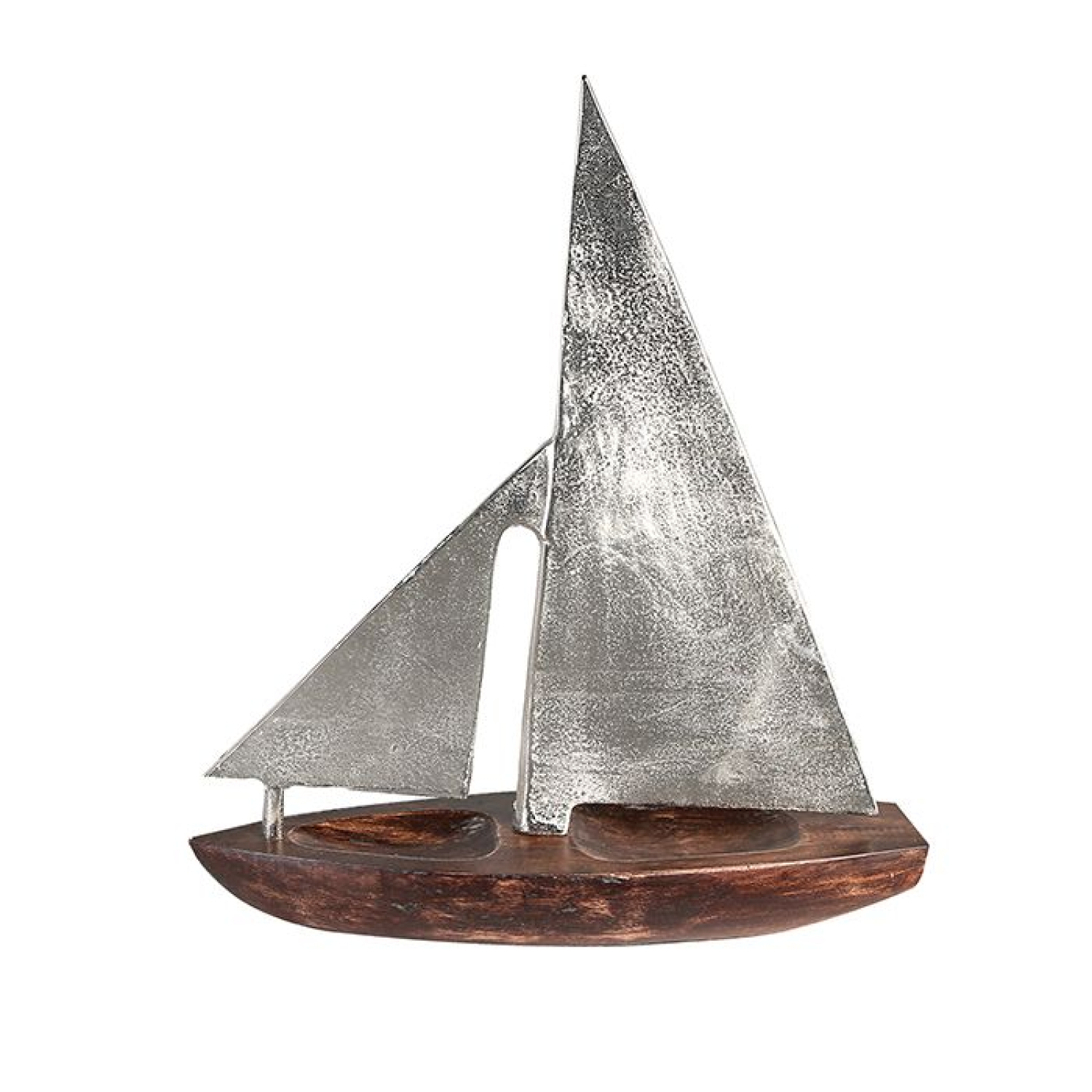 Das rustikale Segelboot aus Mangoholz -  Deko Segelschiff