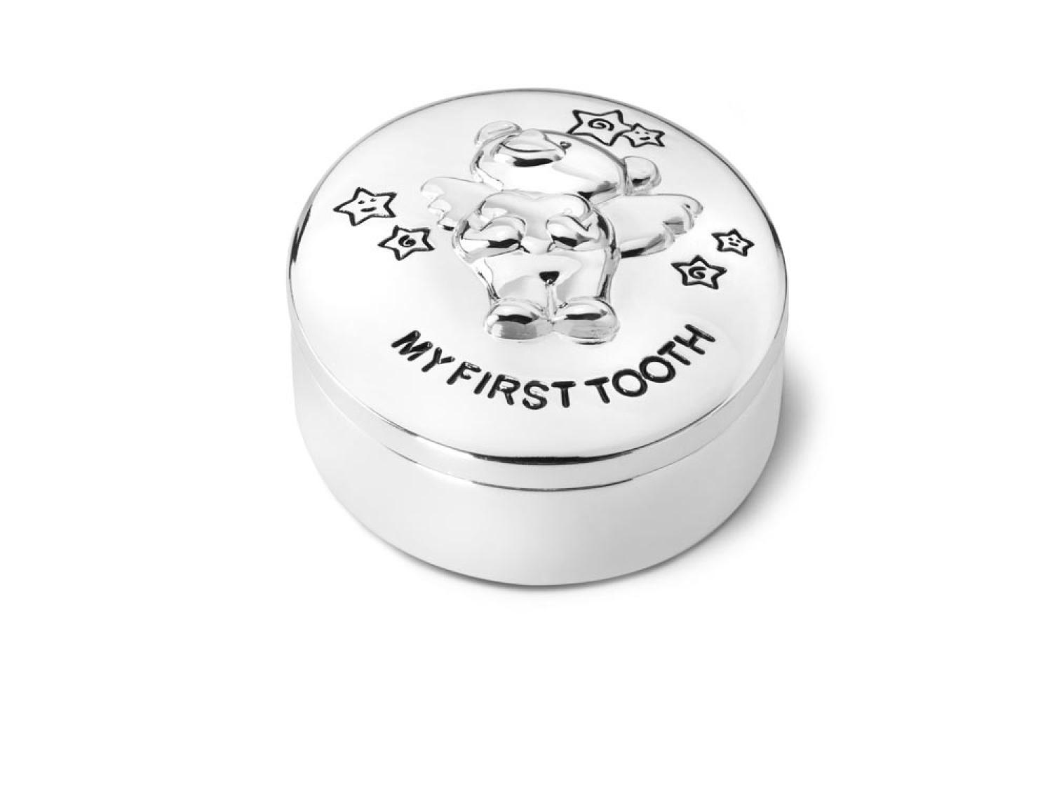Die silberne Dose für die ersten Zahn - Zahndose Twinkle Versilbert!