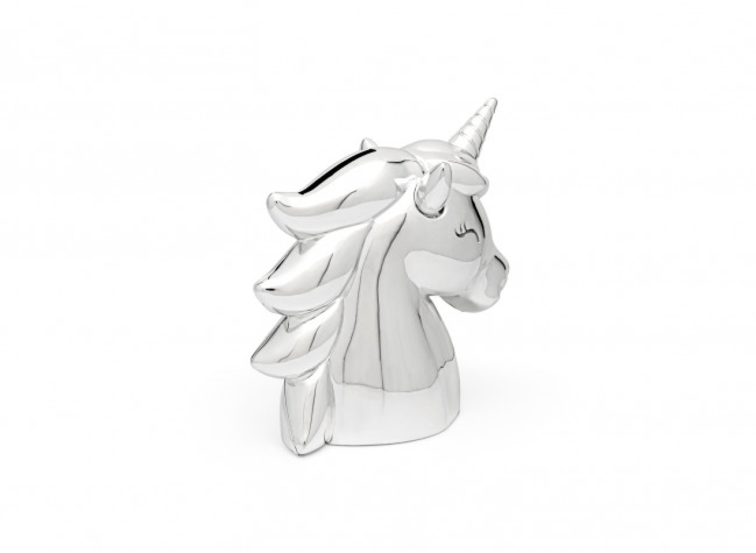 Spardose Einhornkopf Versilbert