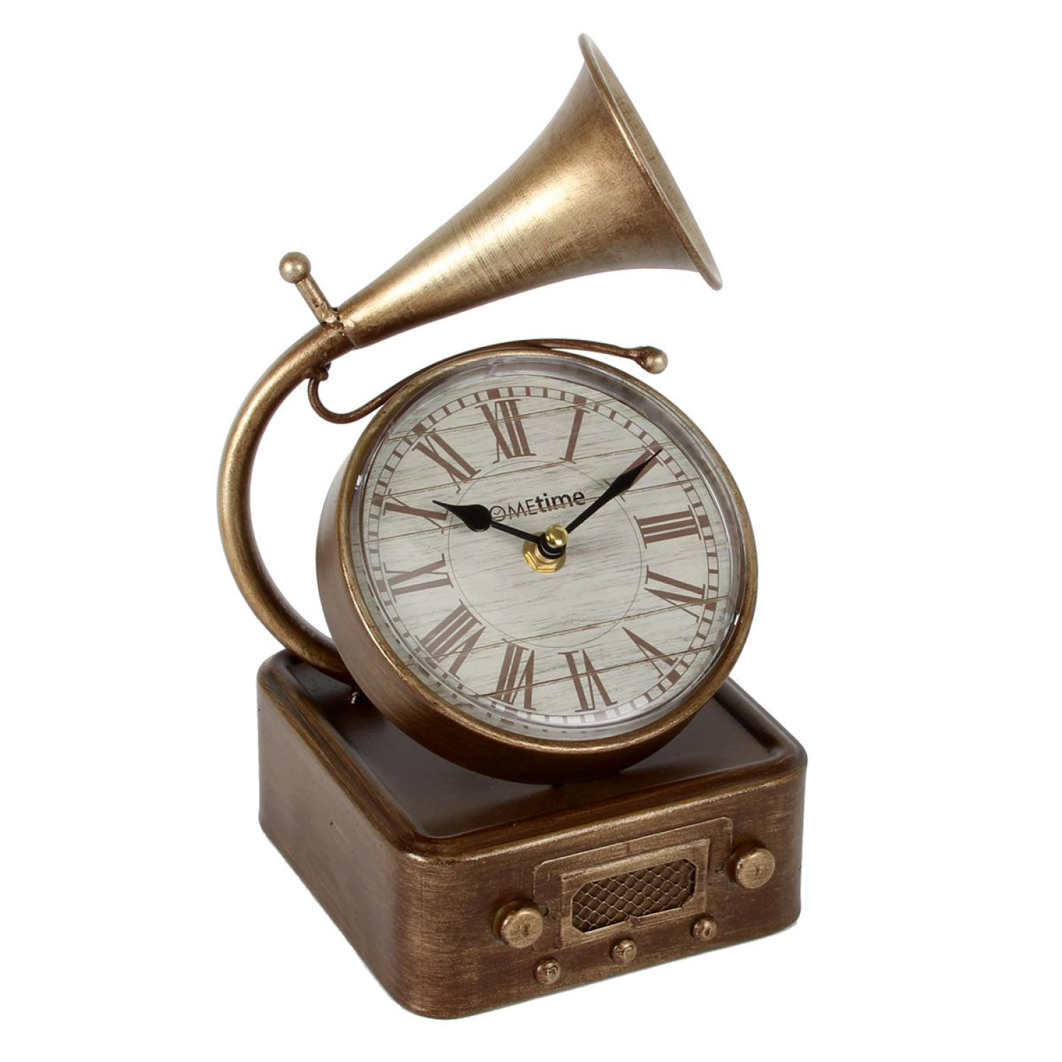 Die rustikale Tischuhr Grammophon - Kaminuhr im Vintage Stil