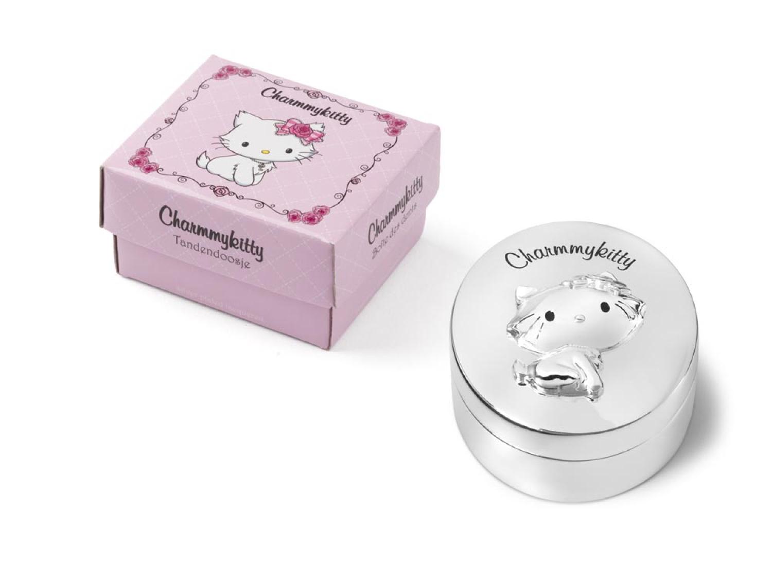 Die süße versilberte Zahn/Lockendose  - Charmmykitty