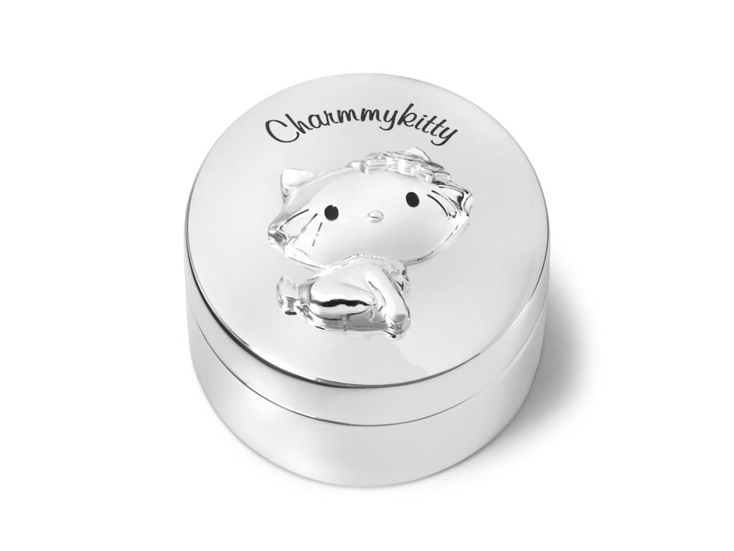 Die süße versilberte Zahn/Lockendose  - Charmmykitty