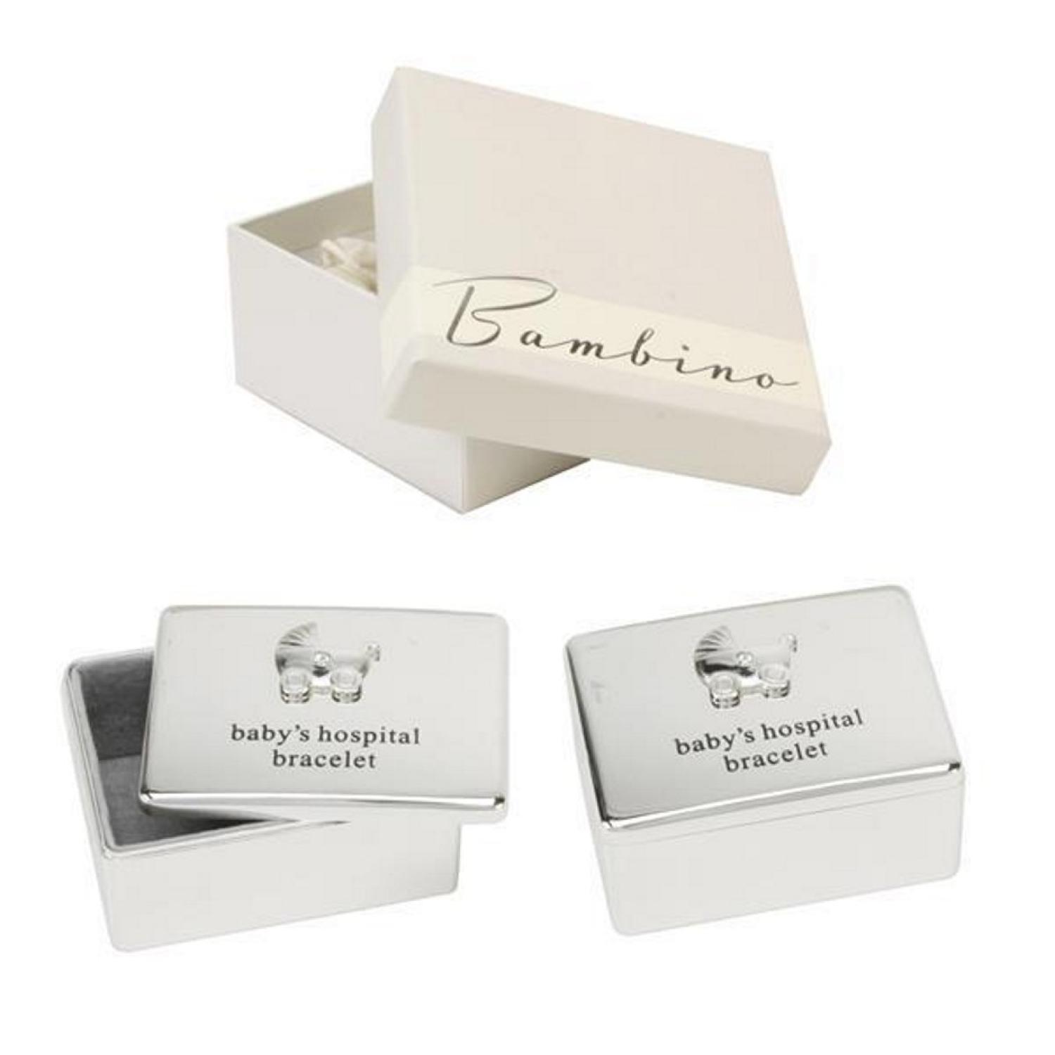 Die versilberte Dose für das Geburtsarmband - Gravurfähig