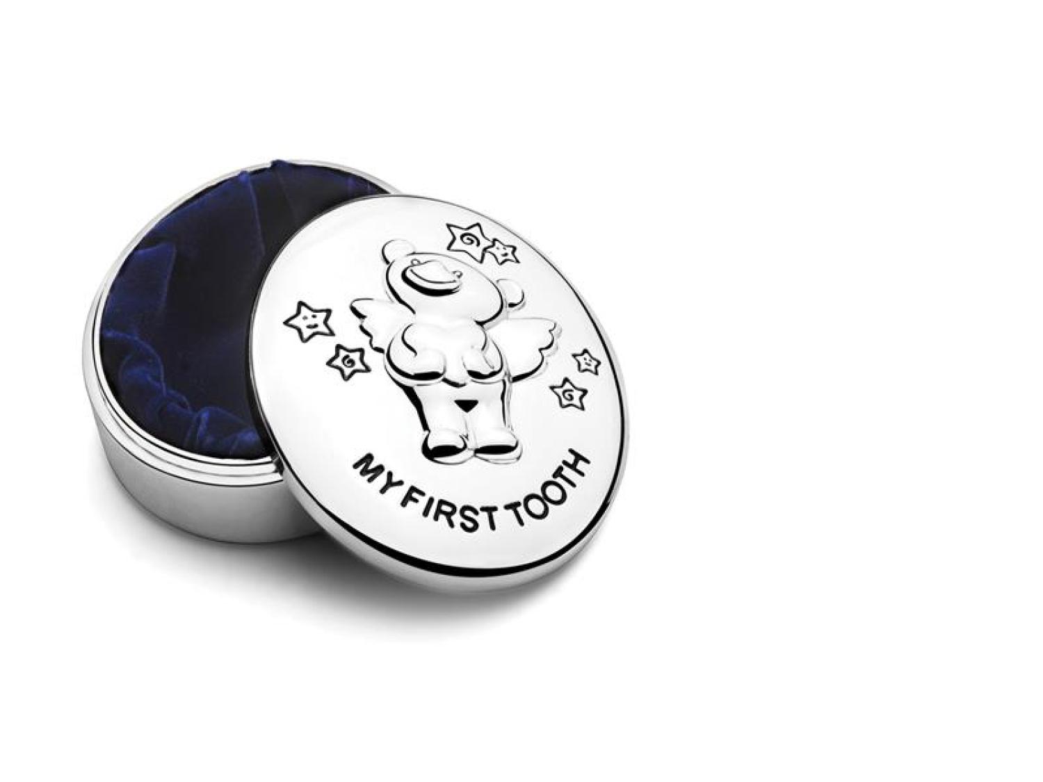 Die silberne Dose für die ersten Zahn - Zahndose Twinkle Versilbert!
