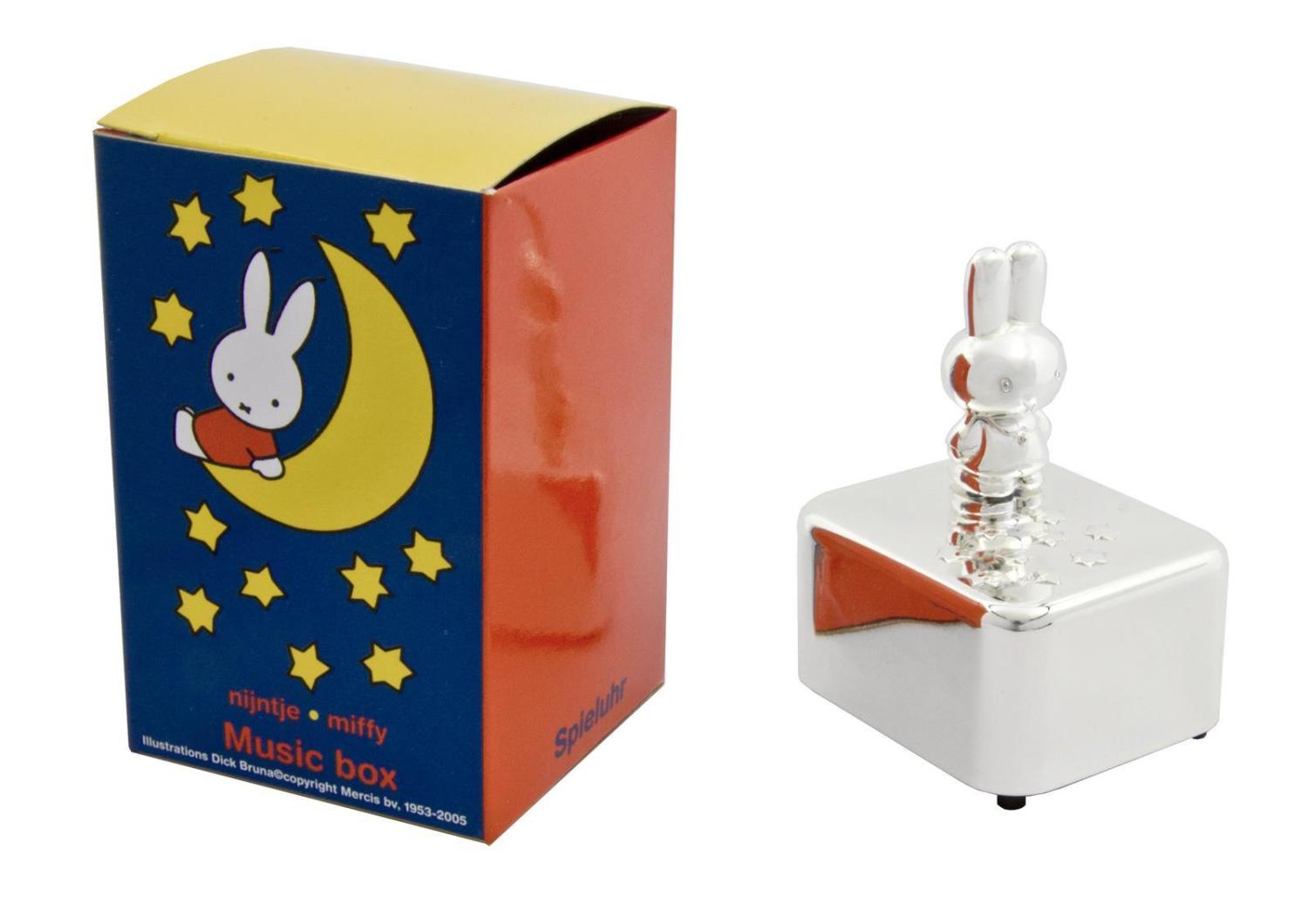 Die wunderschöne Spieluhr Miffy der Hase - Versilbert und  Gravurfähig