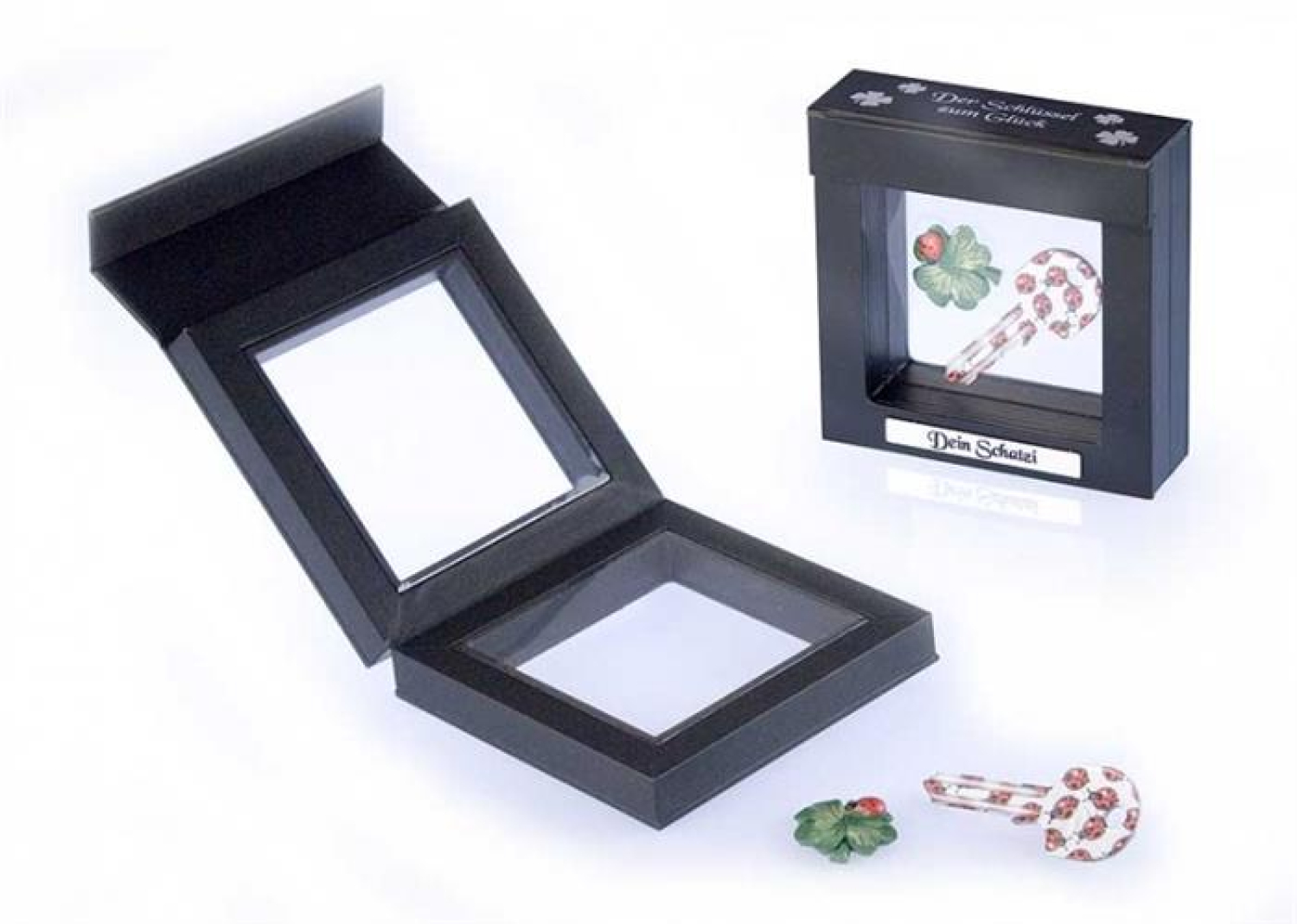 Der Schlüssel zum Glück - Haustürschlüssel mit Marienkäfer incl. Wunschgravur  im Geschenkset