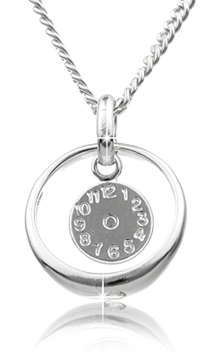 Der geniale Taufschmuck - Taufring mit Geburtsuhr und Kette -  Echt Silber