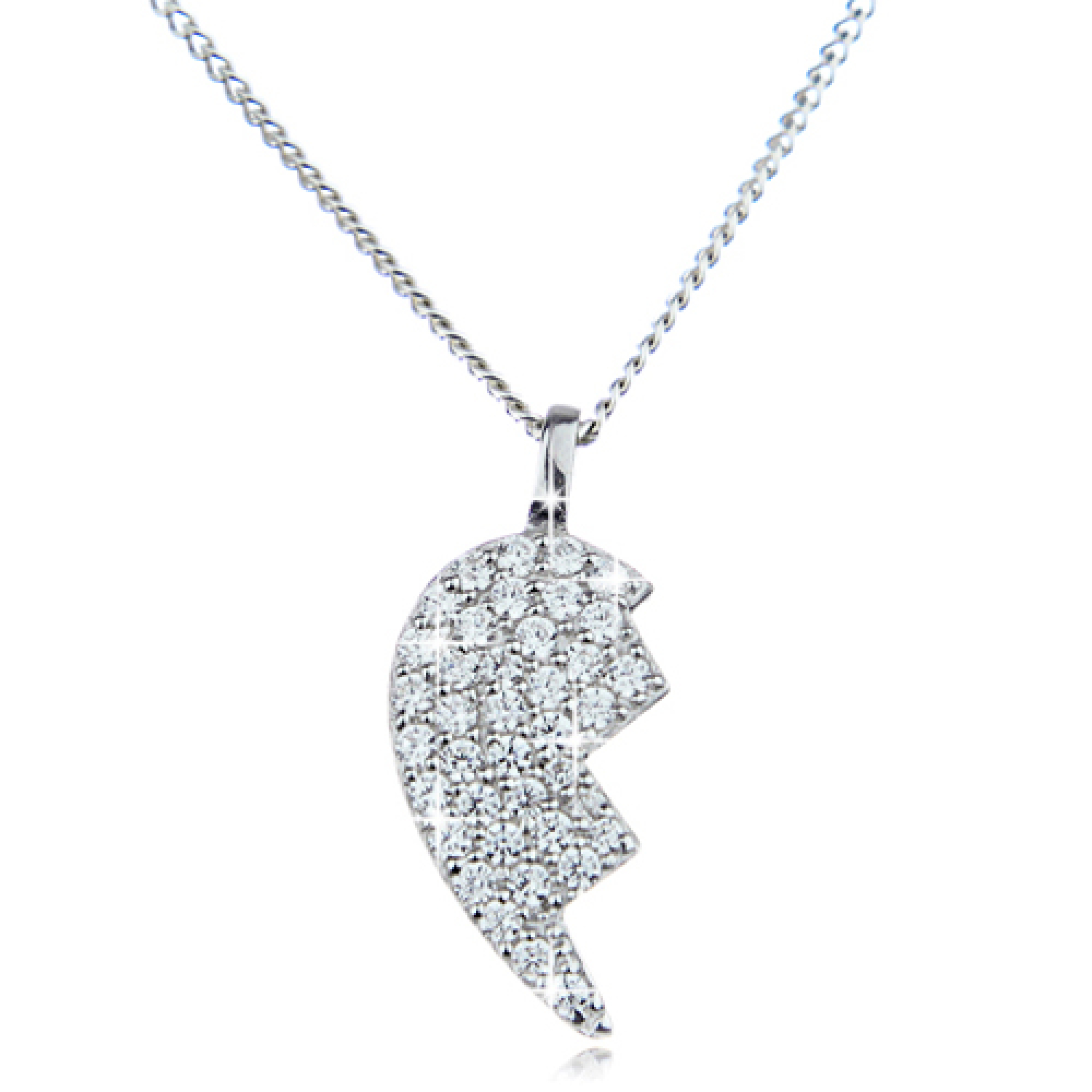 Der wunderschöne Anhänger geteiltes Herz - Wunderschöner Partnerschmuck Broken Heart - Echt silber