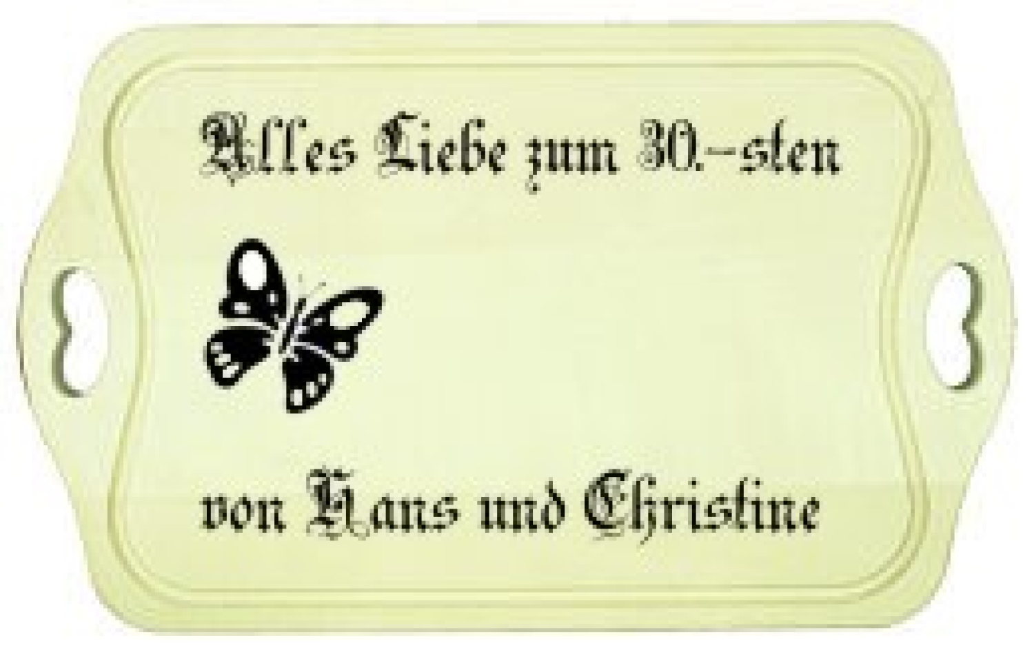 Das wunderschöne Tranchierbrett mit Herzgriffen Größe 38x21 cm