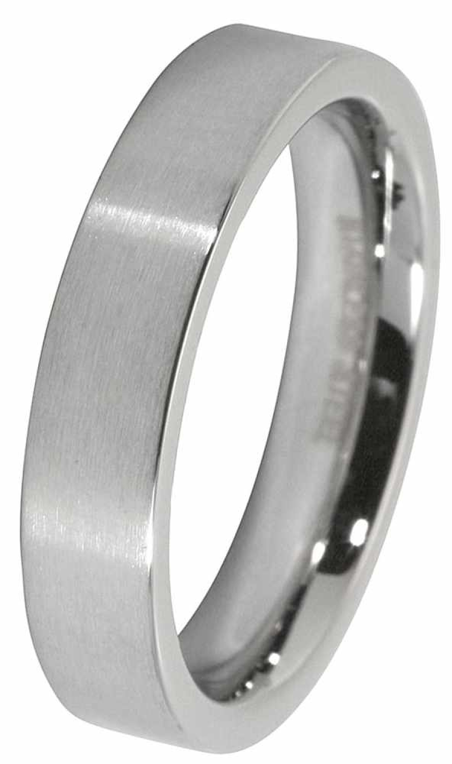 Der Edelstahlring für Herren - Silber 5 mm, Gerade  incl. Gravur Größe 70