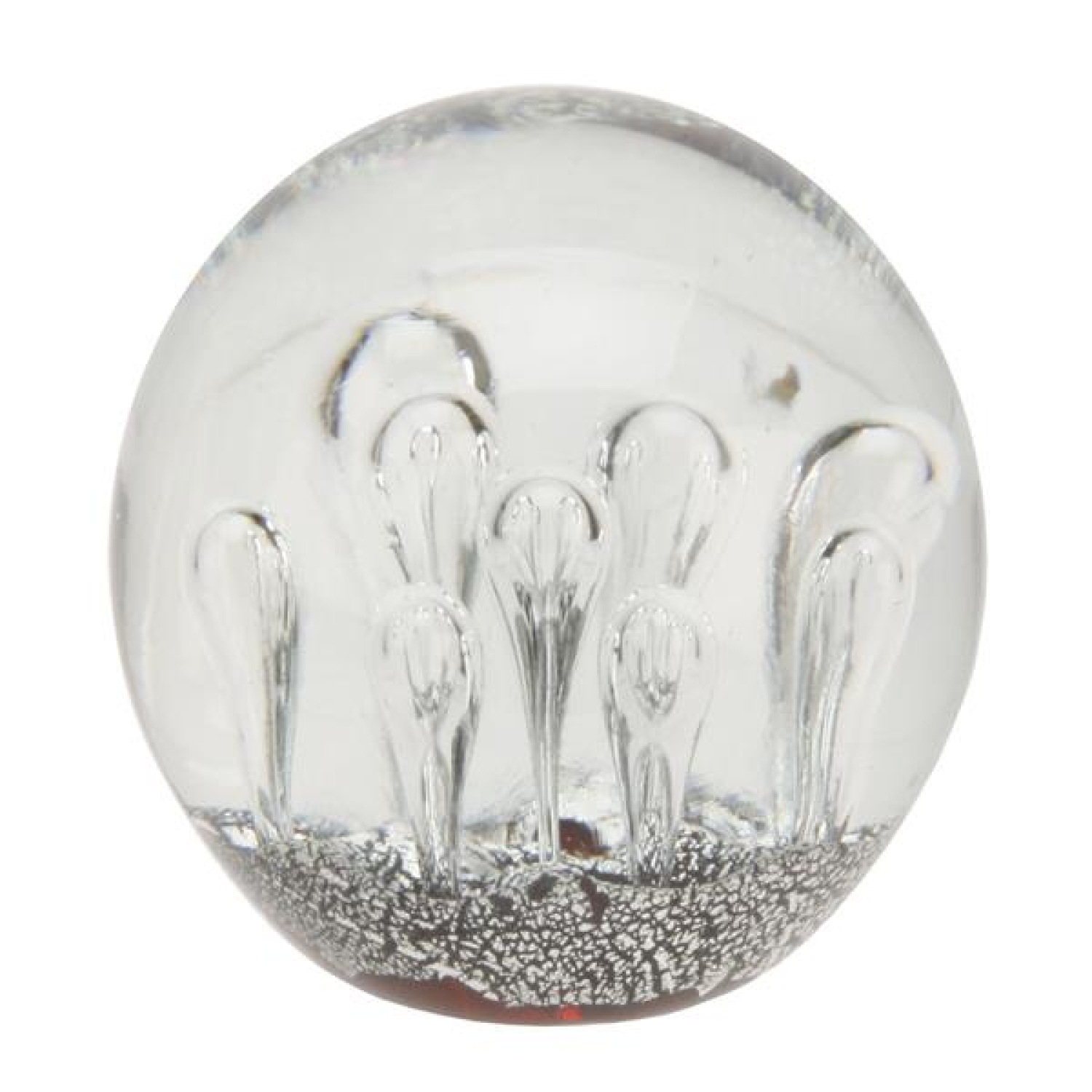 Der edle Glas Briefbeschwerer "Tropfen" - Rot / Schwarz Silber
