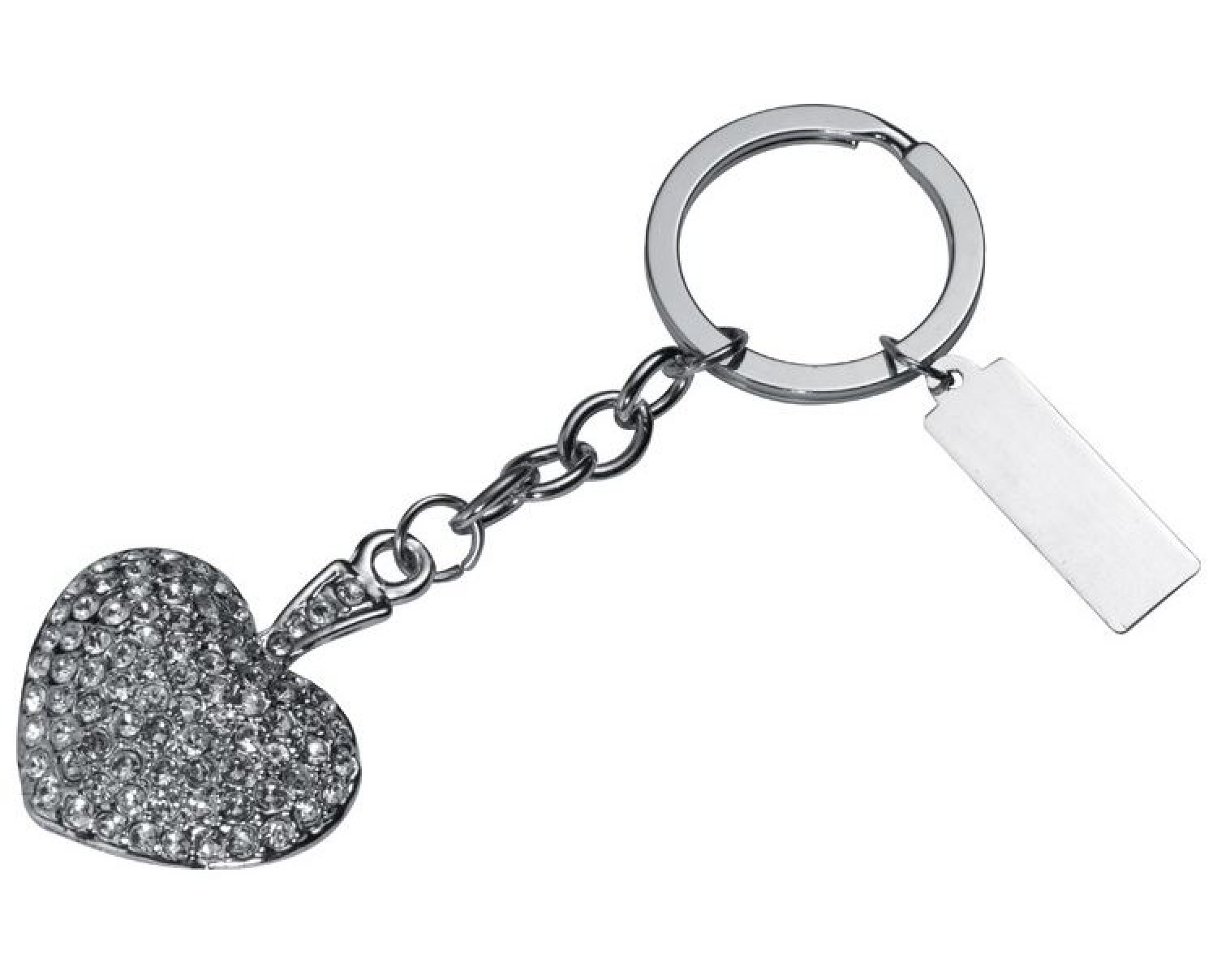 Der wunderschöne Strass Schlüsselanhänger Herz mit Gravurplatte