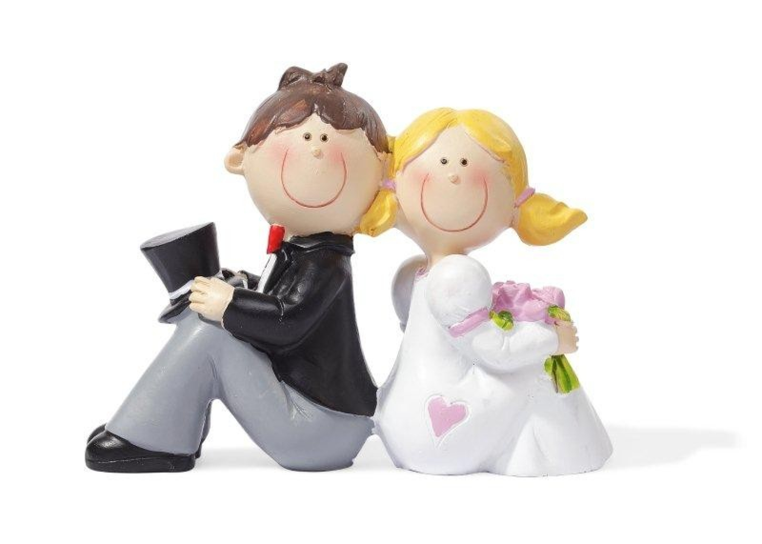 Tischdeko - Dekoration für die Hochzeitstorte - Hochzeitspaar sitzend 65 mm