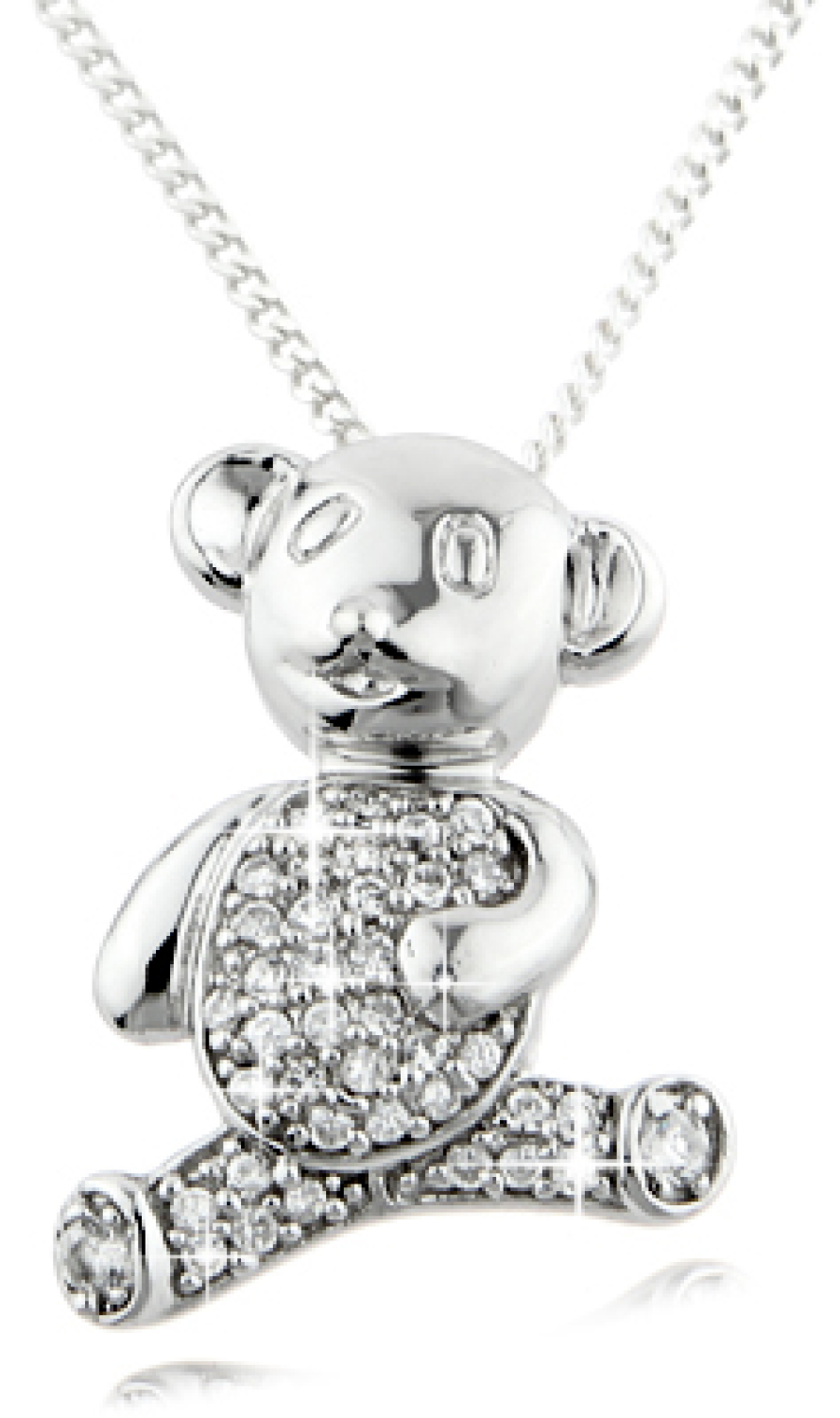 Das süße Schmuckset mit großem Strassteddy - Echt Silber 925