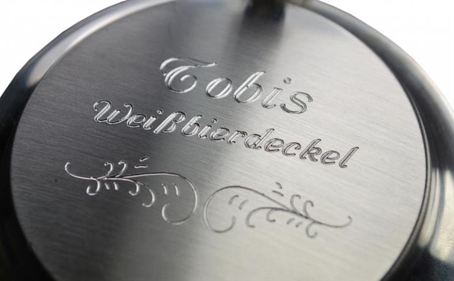 Biergartendeckel, Zinndeckel für Ihr Weißbierglas - Neutral - Gravurfähig