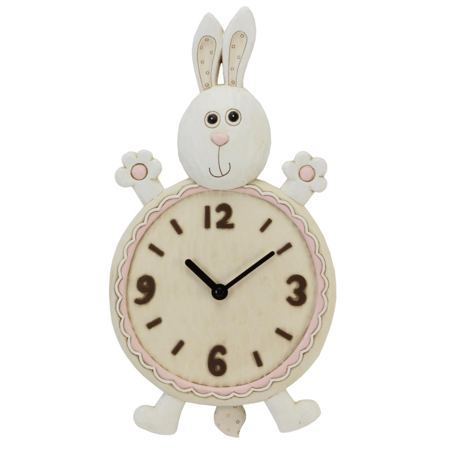 Wanduhr Hase  - Kinderuhr mit Pendel, Dekoration Kinderzimmer