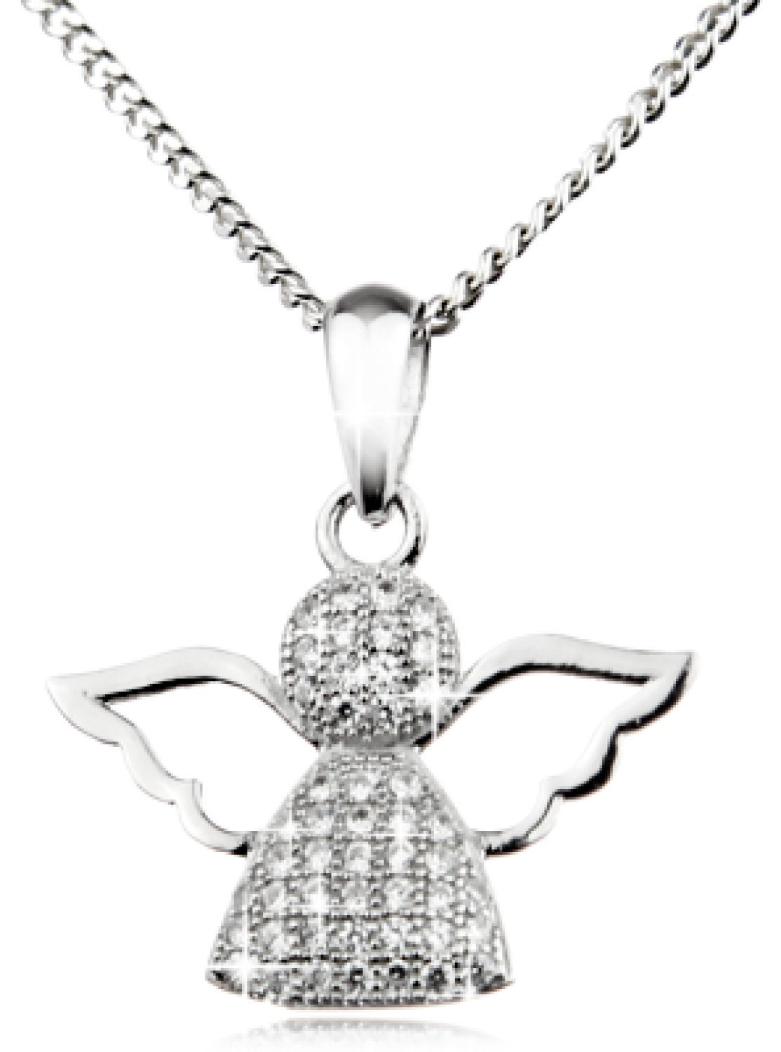 Das besondere Schmuckset Schutzengel mit Strass  in echt Silber - Schutzengelschmuck für Groß und Klein
